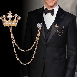 Brooch / Lapel Pin ~ Kings Crown ~ Gold